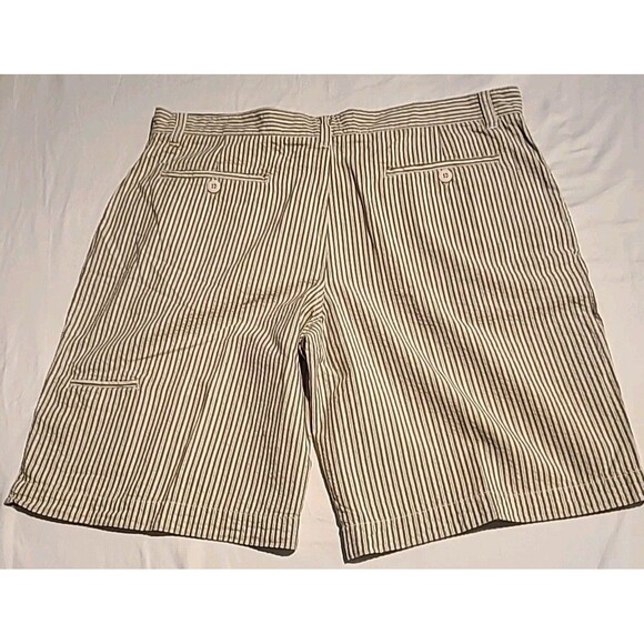 Alpine Design Men Tech Short Stripe Beige Tan Casual Preppy Grunge Street 40 NWT - Picture 6 of 9